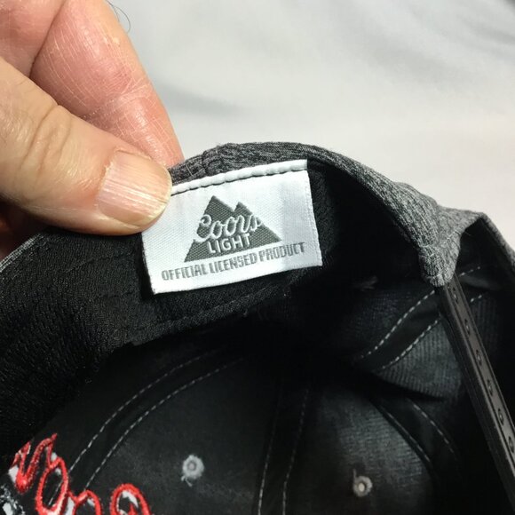 COORS LIGHT Beer Embroidered Gray 6-Panel Baseball Cap Hat One Size Snapback - Picture 6 of 7